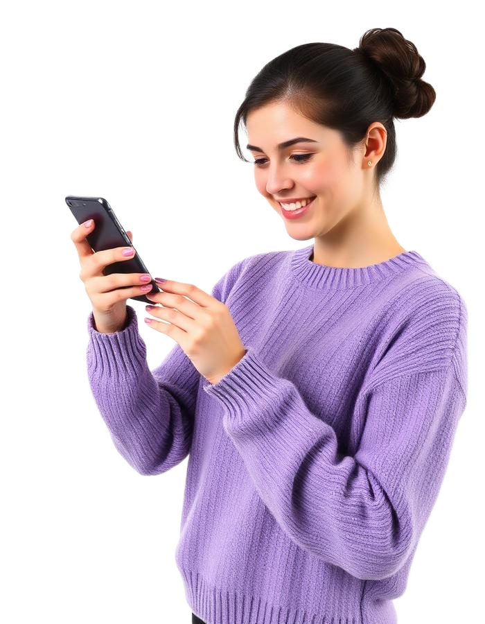 Kandidat som använder Karriärappen i mobilen